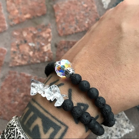 Genuine Lava rock crystal quartz swarovski set - Picture 5 of 7